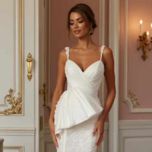 Mermaid Wedding Gown with a Luxurious Long Train for a Grand Entrance - Image 4