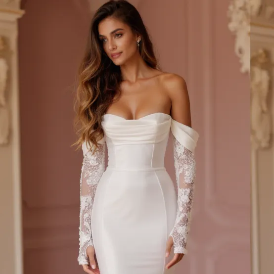 Mermaid Wedding Gown with Stunning Embellishments for a Luxe Look - Image 4
