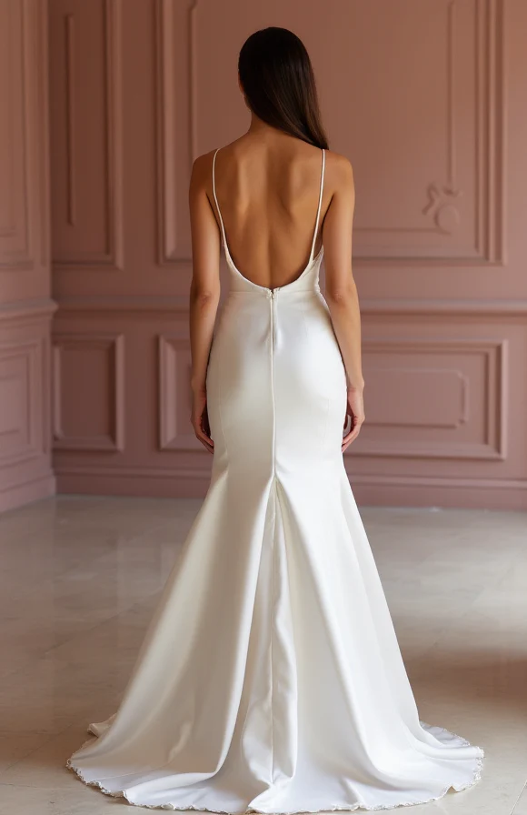 Mermaid White Wedding Dress with Crystal Details for a Sparkling Bridal Moment - Image 3