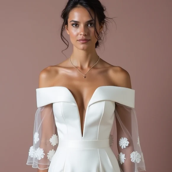 Mini Short Wedding Dress with a Classic A-Line Fit for Chic Brides - Image 4