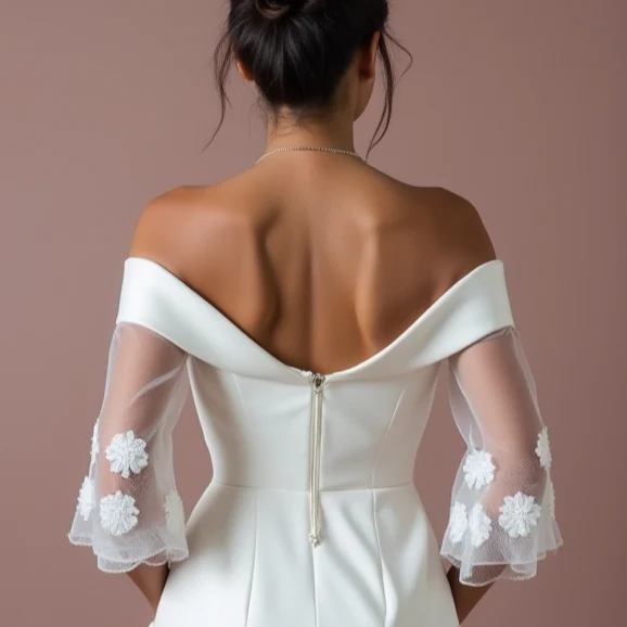 Mini Short Wedding Dress with a Classic A-Line Fit for Chic Brides - Image 5