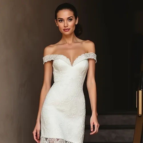 Mini Short Wedding Dress with a Flattering Fit for Trendy Brides - Image 4