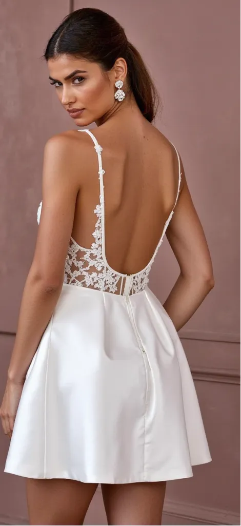 Mini Short Wedding Dress with a Playful and Feminine Touch - Image 3