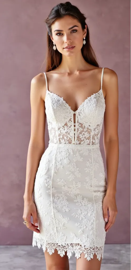 Mini Short Wedding Dress with a Timeless and Minimalist Aesthetic - Image 2