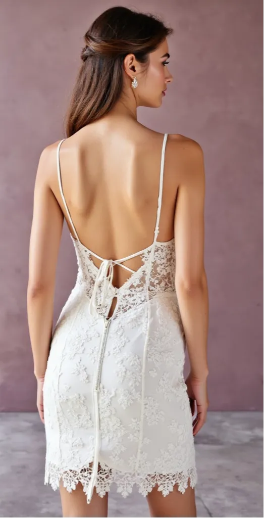 Mini Short Wedding Dress with a Timeless and Minimalist Aesthetic - Image 3