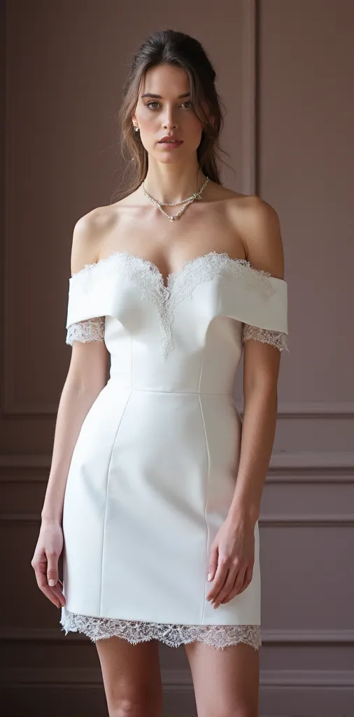 Mini Short Wedding Dress with Sleeves for a Sophisticated Bridal Look - Image 2
