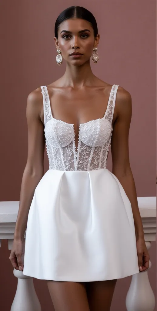 Mini Wedding Dress for a Fun and Flirty Bridal Reception Outfit - Image 2
