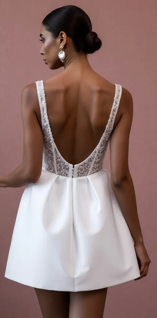 Mini Wedding Dress for a Fun and Flirty Bridal Reception Outfit - Image 3