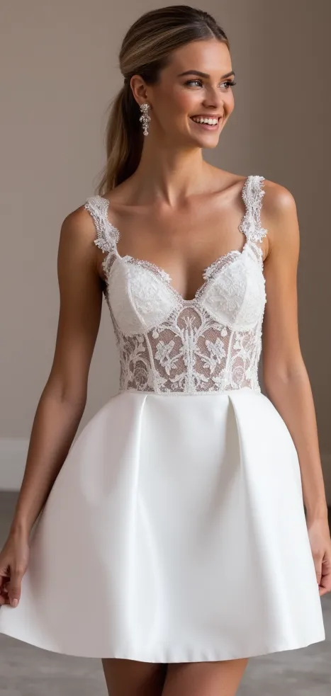 Mini Wedding Dress for Garden Weddings, Stylish and Chic - Image 2