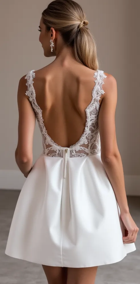 Mini Wedding Dress for Garden Weddings, Stylish and Chic - Image 3