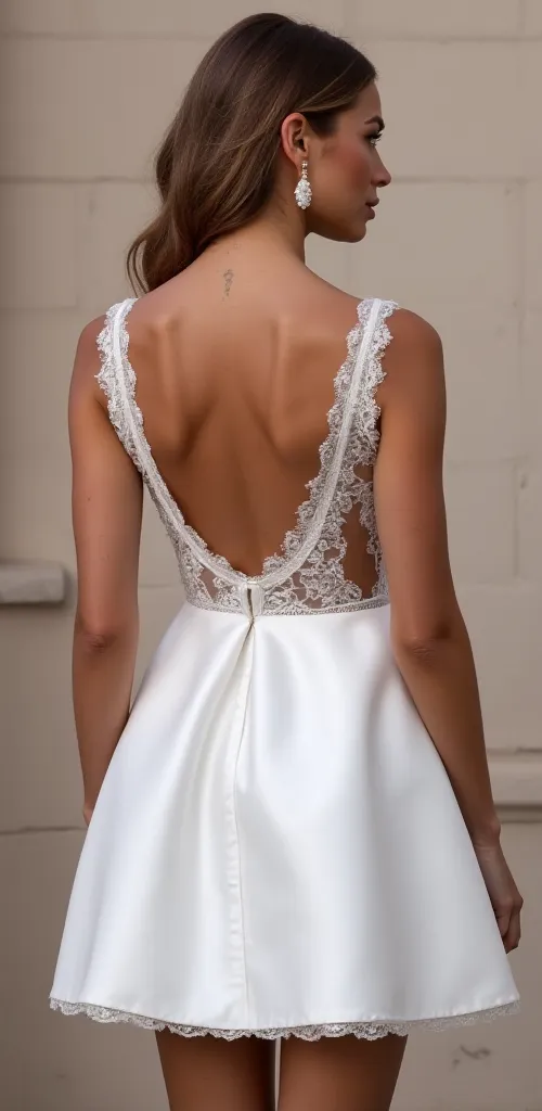 Mini Wedding Dress with a Classy A-Line Fit for Stylish Brides - Image 3
