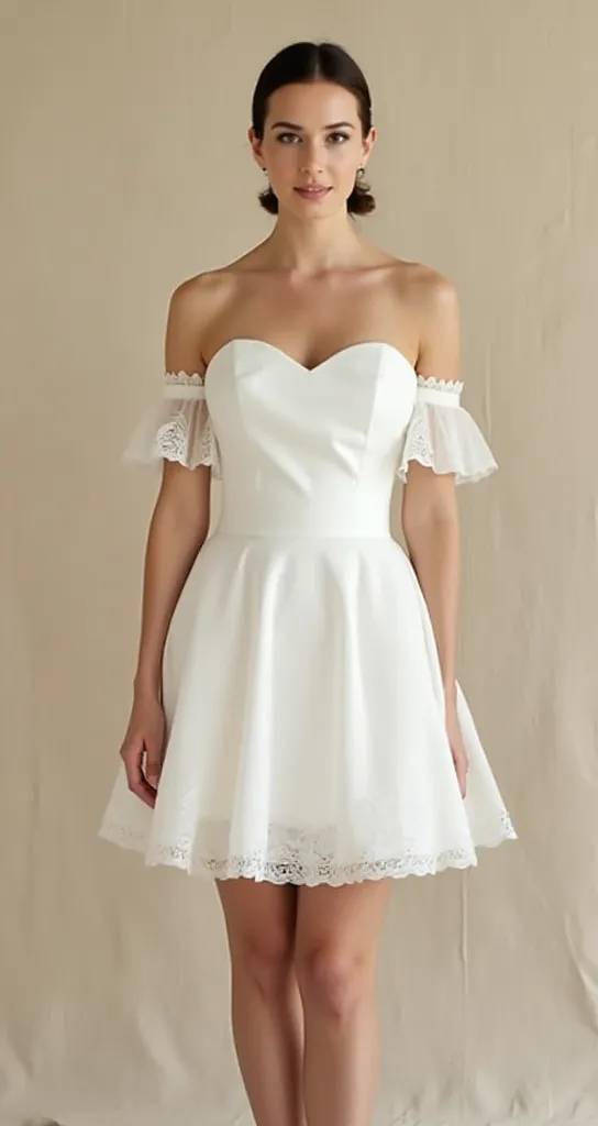 Mini Wedding Dress with Classic Details for a Vintage Appeal - Image 2