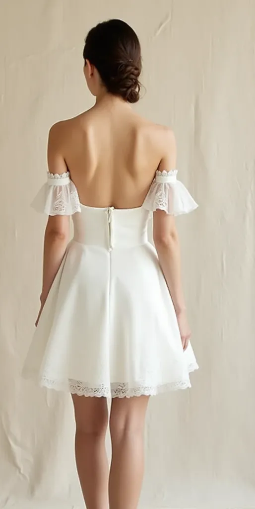 Mini Wedding Dress with Classic Details for a Vintage Appeal - Image 3