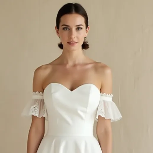 Mini Wedding Dress with Classic Details for a Vintage Appeal - Image 4