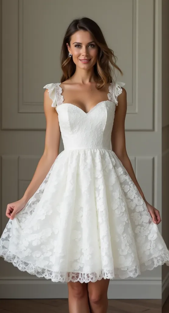 Mini Wedding Dress with Feminine Touches for a Soft, Romantic Feel - Image 2
