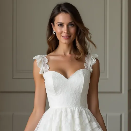 Mini Wedding Dress with Feminine Touches for a Soft, Romantic Feel - Image 4