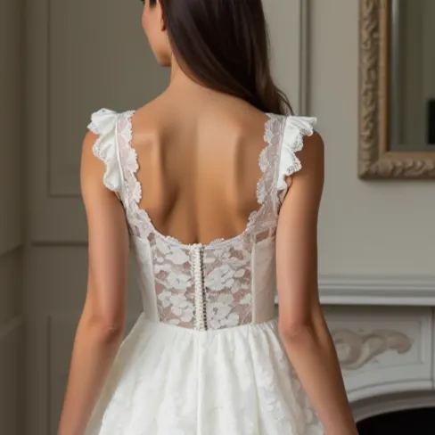 Mini Wedding Dress with Feminine Touches for a Soft, Romantic Feel - Image 5