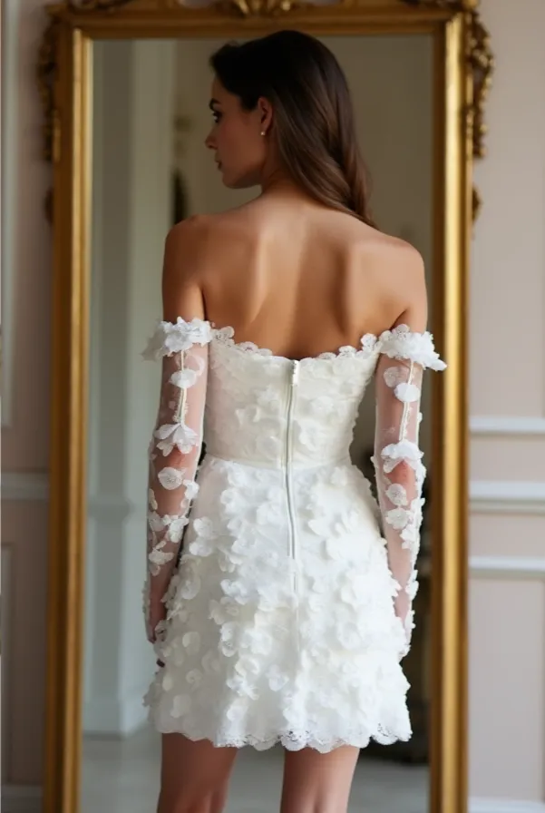 Mini Wedding Gown for City Weddings, Elegant and Contemporary - Image 3