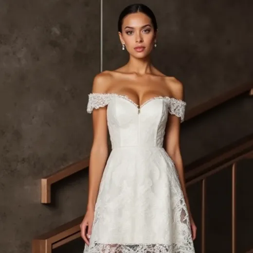 Mini Wedding Gown for Summer Beach Weddings and Outdoor Vows - Image 4