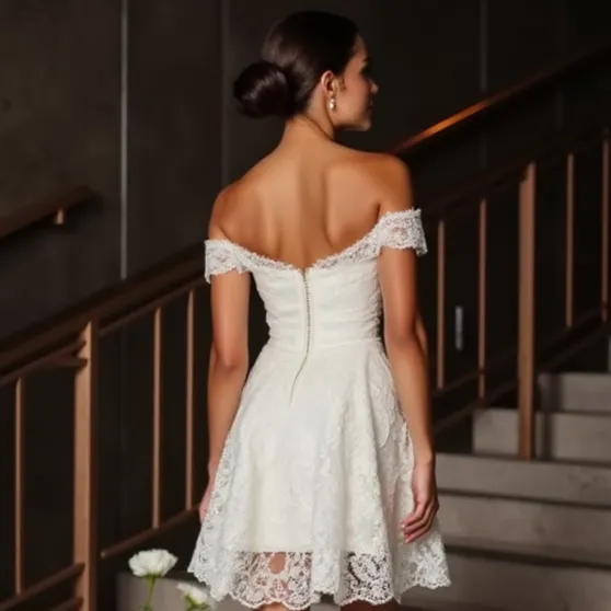 Mini Wedding Gown for Summer Beach Weddings and Outdoor Vows - Image 5
