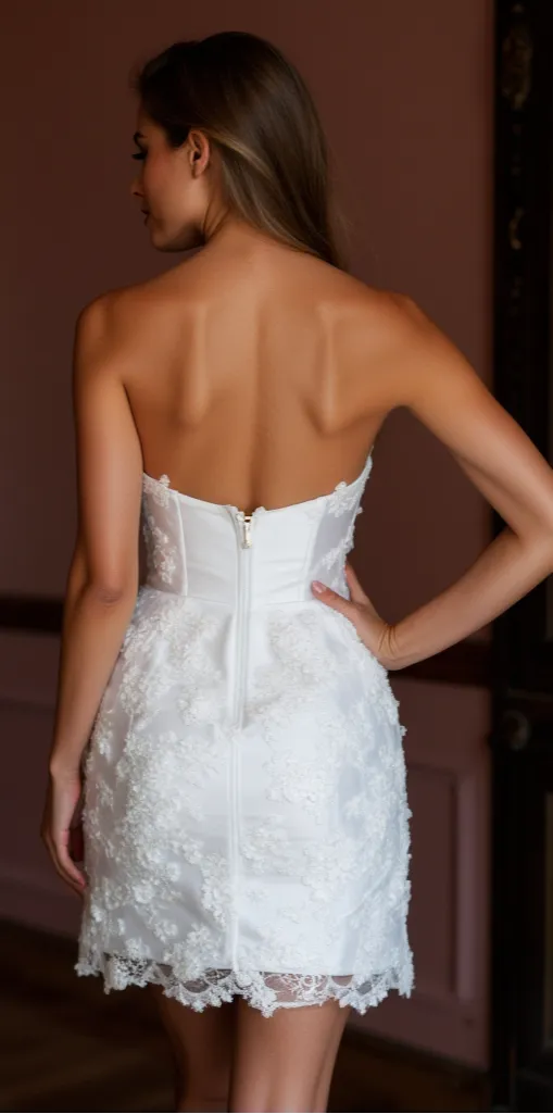 Mini Wedding Gown with Elegant Details for a Unique Wedding Style - Image 3
