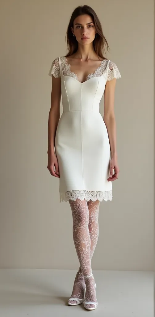 Mini Wedding Gown with Long Sleeves for an Elegant Bridal Look - Image 2