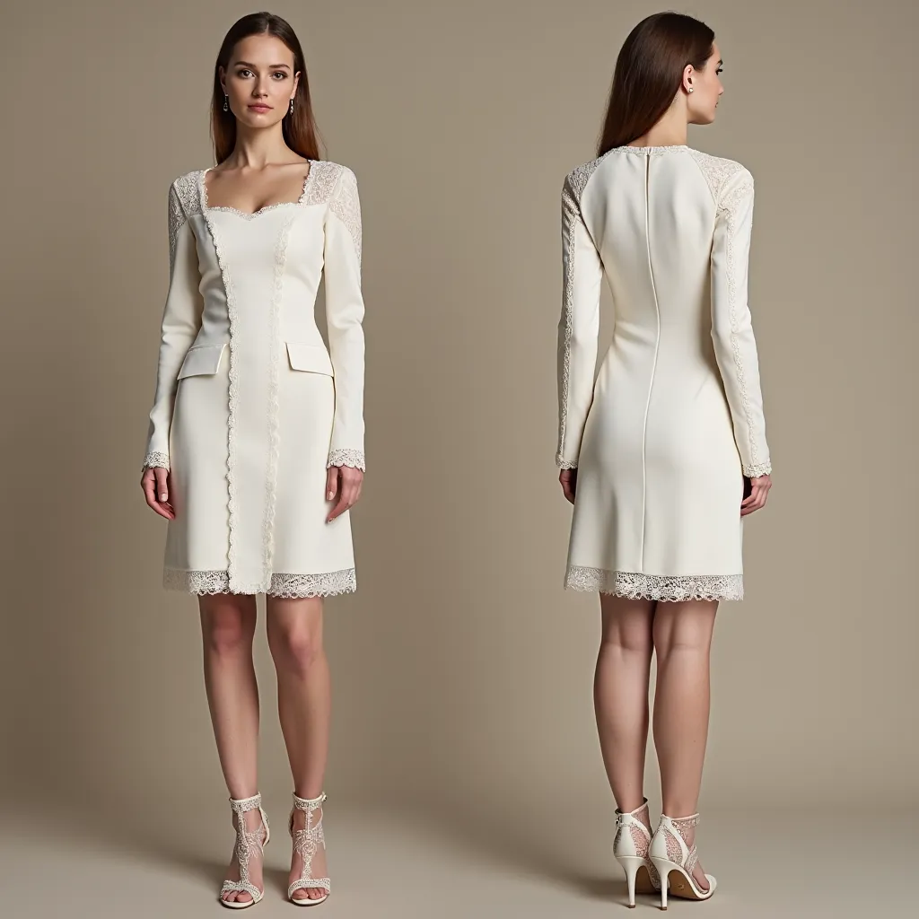 Mini Wedding Gown with Romantic Silhouette for Chic Brides