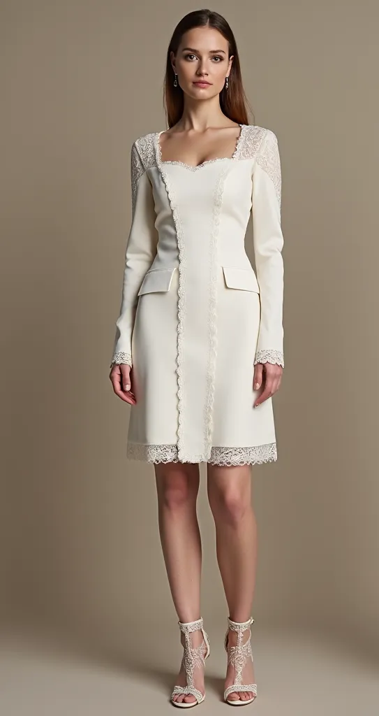 Mini Wedding Gown with Romantic Silhouette for Chic Brides - Image 2