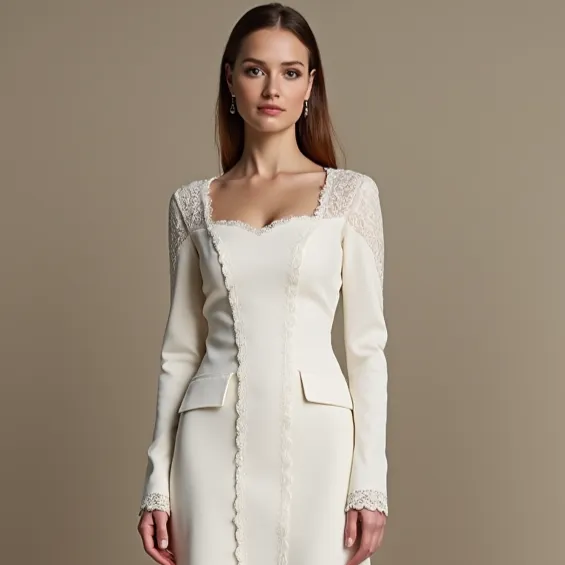 Mini Wedding Gown with Romantic Silhouette for Chic Brides - Image 4