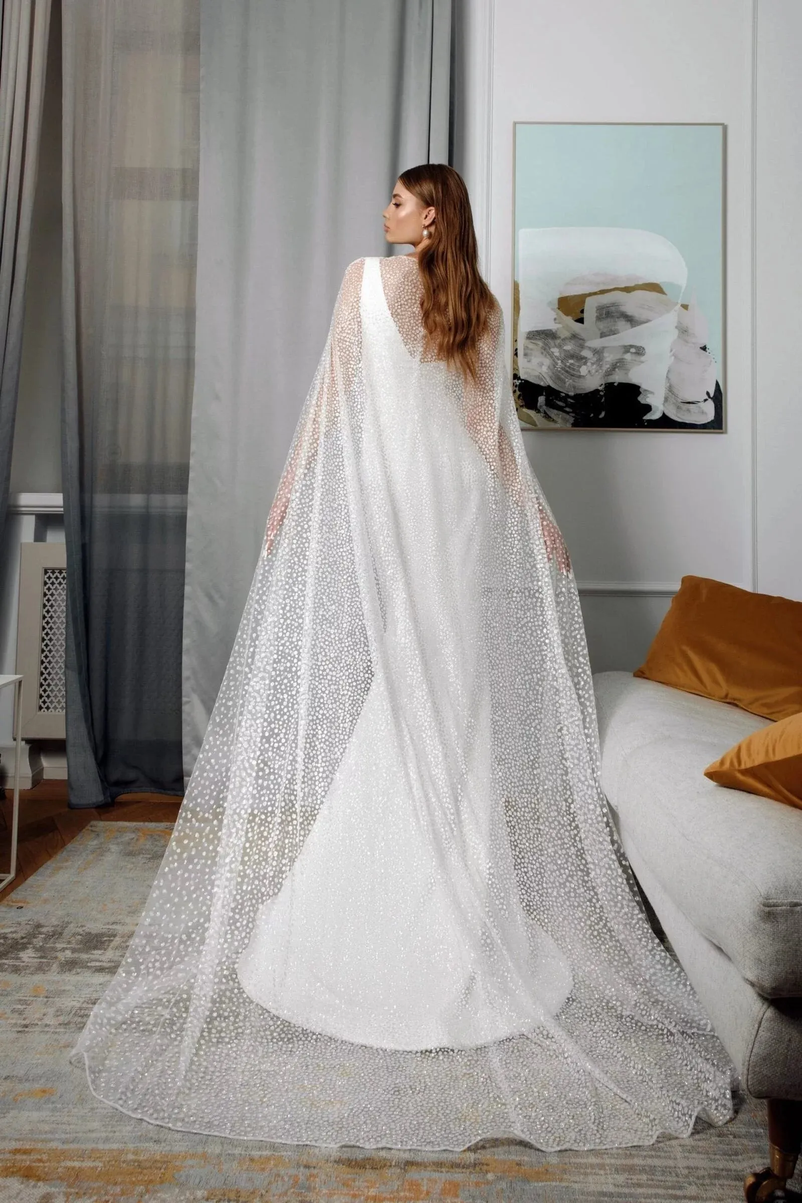 Minimalist Mermaid Bridal Dress with Straps and V-Neckline for a Sleek and Elegant Wedding Look - Image 2