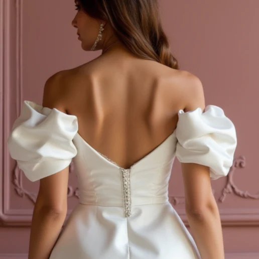 Minimalist White Mini Short Wedding Dress with a Sleek Silhouette for a Contemporary Bridal Style - Image 5