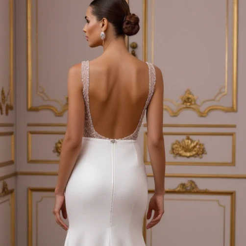 Modern A-Line Wedding Dress for Brides Who Love a Simple Style - Image 5