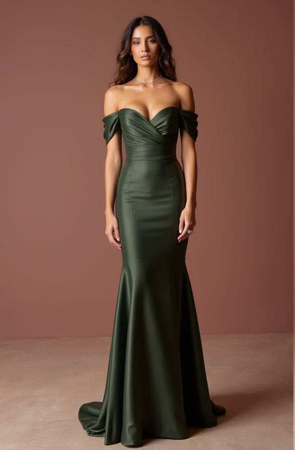 Glamorous Green Evening Dress & Prom Dress with Feather Details for Extra Drama - Image 2