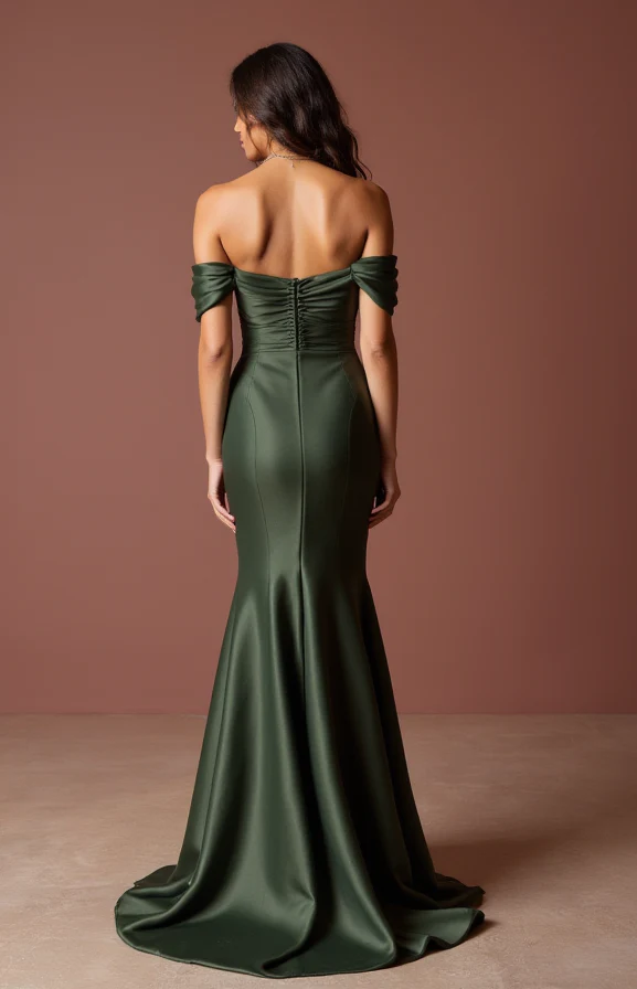 Glamorous Green Evening Dress & Prom Dress with Feather Details for Extra Drama - Image 3