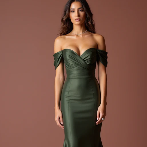 Glamorous Green Evening Dress & Prom Dress with Feather Details for Extra Drama - Image 4