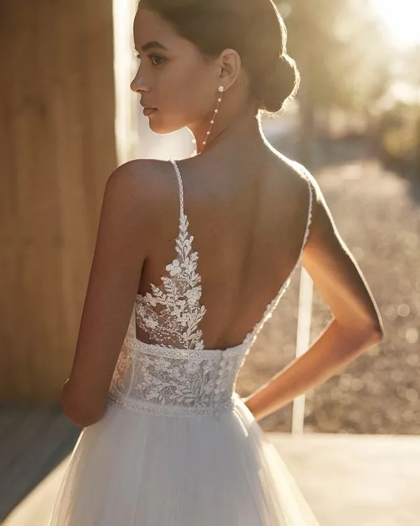 Plunging Back with Straps Wedding Dress Vestido De Novia Bridal Gown Princess Modern Mermaid Satin Court Train Bow - Image 4