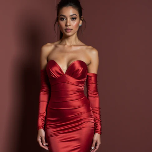 Modern Red Evening Dress & Prom Dress with High-Low Hem for a Chic Appeal - Image 4