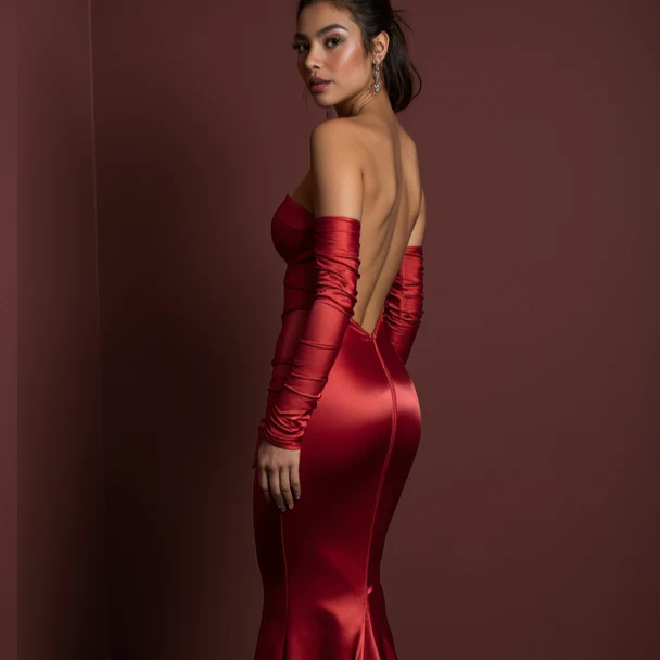 Modern Red Evening Dress & Prom Dress with High-Low Hem for a Chic Appeal - Image 5