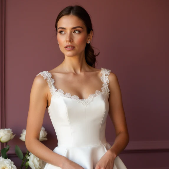 Modern Short Wedding Dress and Mini Dress with Long Sleeves for a Modest Touch - Image 4
