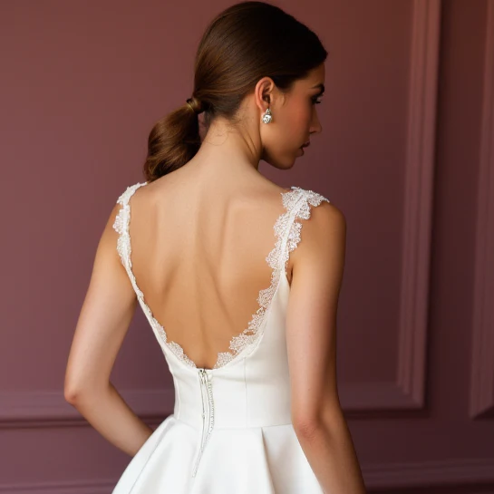 Modern Short Wedding Dress and Mini Dress with Long Sleeves for a Modest Touch - Image 5