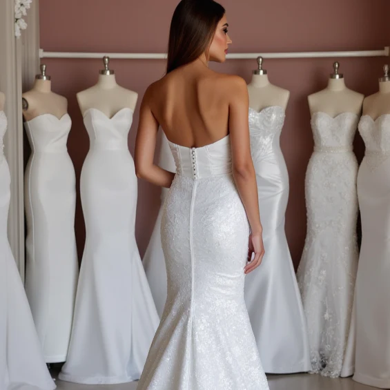 Modern White A-Line Wedding Dress with a High Slit for a Bold Bridal Statement - Image 5