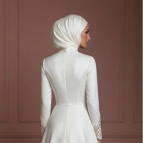 Modest Hijab Bridal Dress Premium Wedding Dress Style Muslim - Image 5