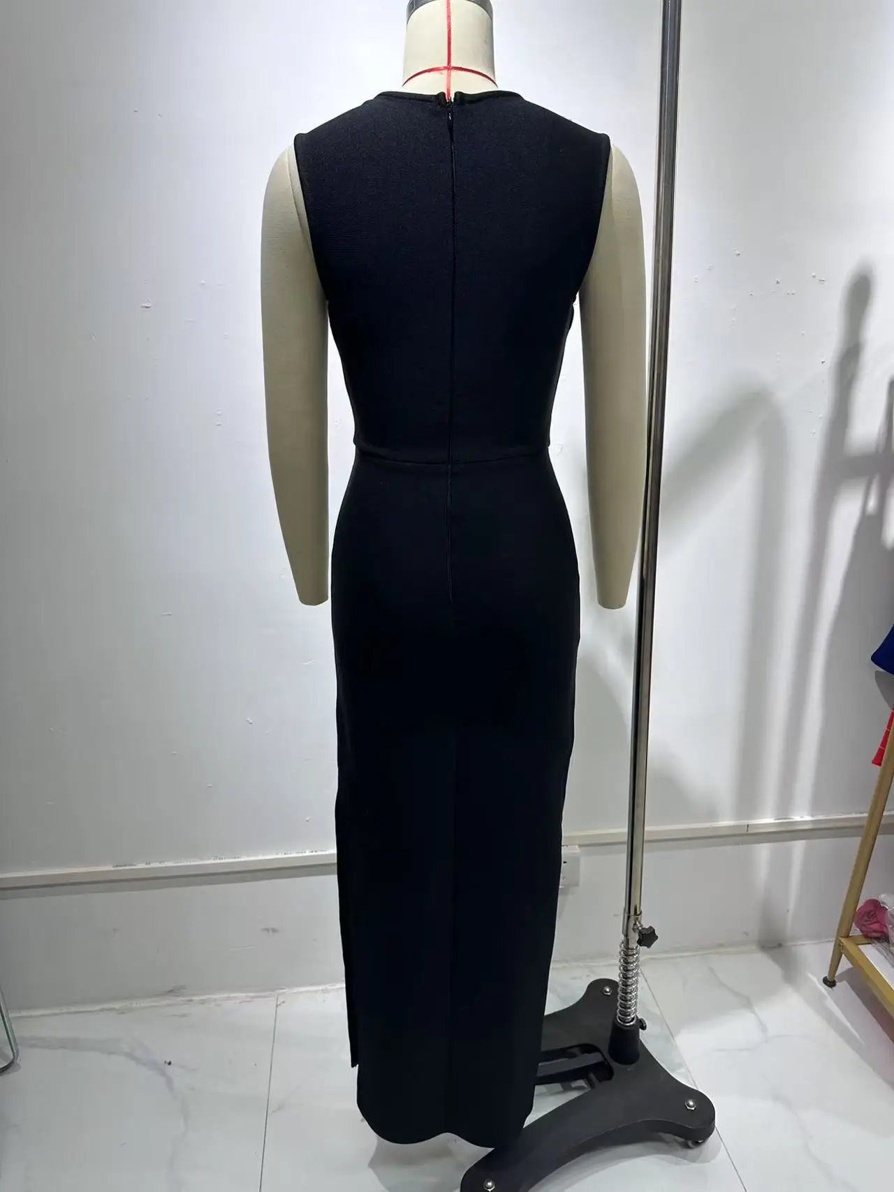 Women Sexy Sleeveless Pearl Beading Bodycon Bandage Long Dress Celebrate Evening Party Nightclub Outfit Vestido - Image 6