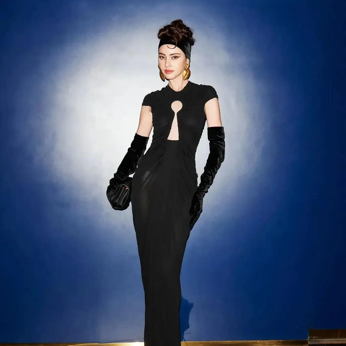 Sexy Hollow Out SeeThrough Mesh Ankle Leng Evening Dress Fashion Woman Birthday Party Vestido Celebrity Evening Party Outfit - Image 7
