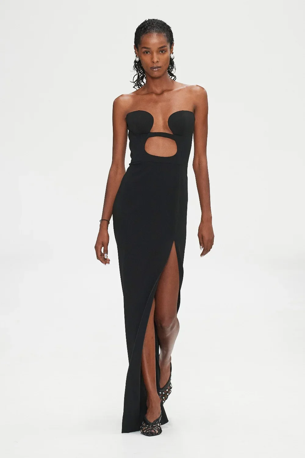 New Summer Women Sexy Strapless Keyholes Bodycon Bandage Mid-calf Dress Nightclub Party Evening Dress Wholesale - Image 3