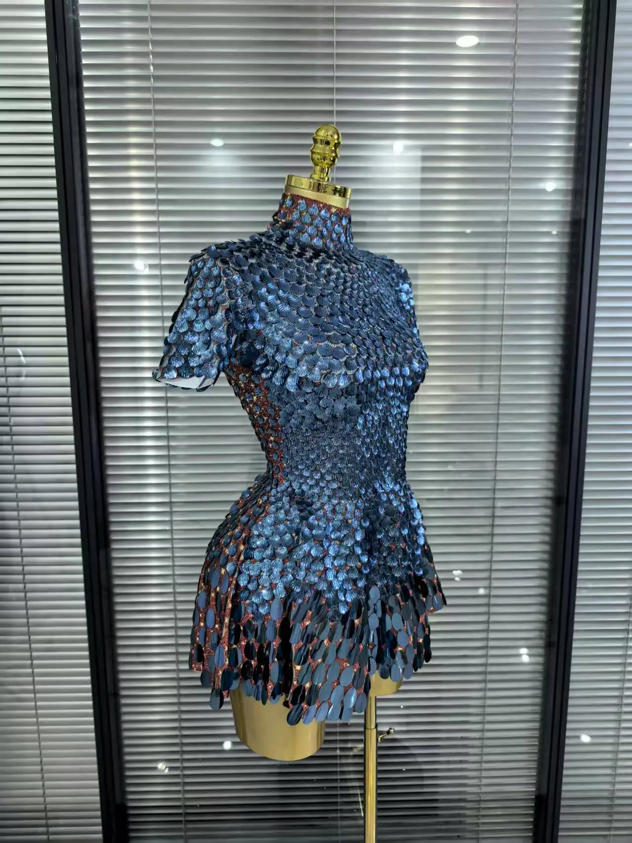 Nightclub Leotard Shining Lovely SequinsMini Dress Costume Celebrate RhinestoneBodysuit Birthday Silver Dresses - Image 3