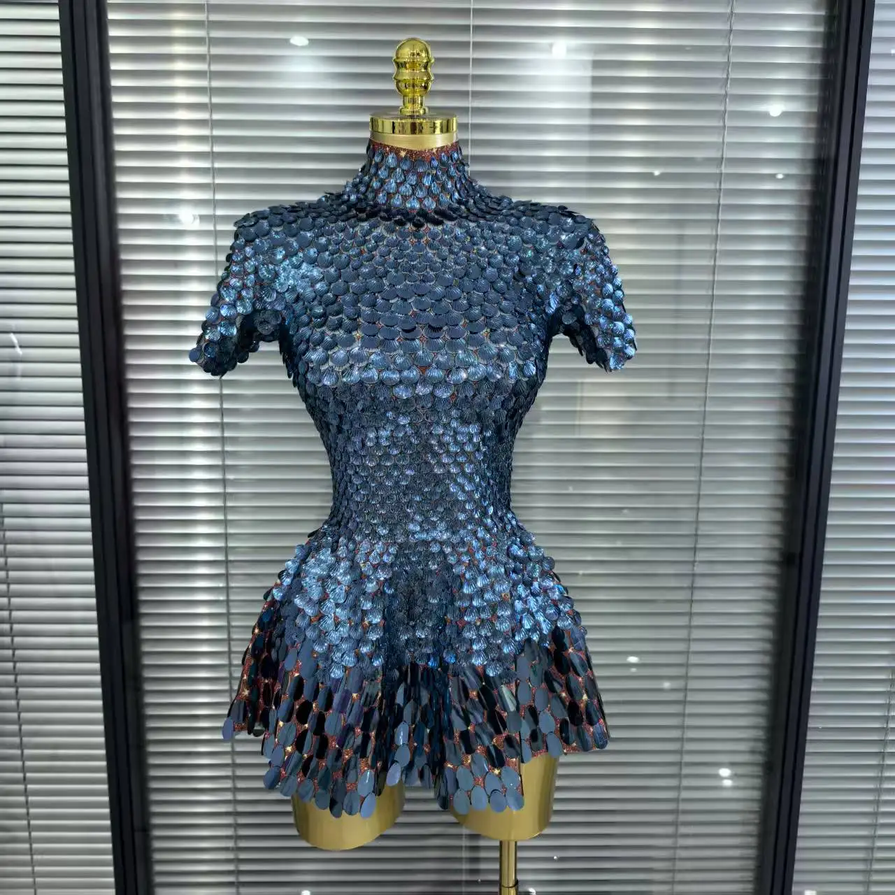 Nightclub Leotard Shining Lovely SequinsMini Dress Costume Celebrate RhinestoneBodysuit Birthday Silver Dresses - Image 6
