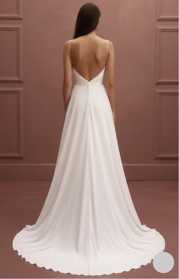 Long Flowy Wedding Dress Chiffon Fabric Light Weight Destination - Image 3