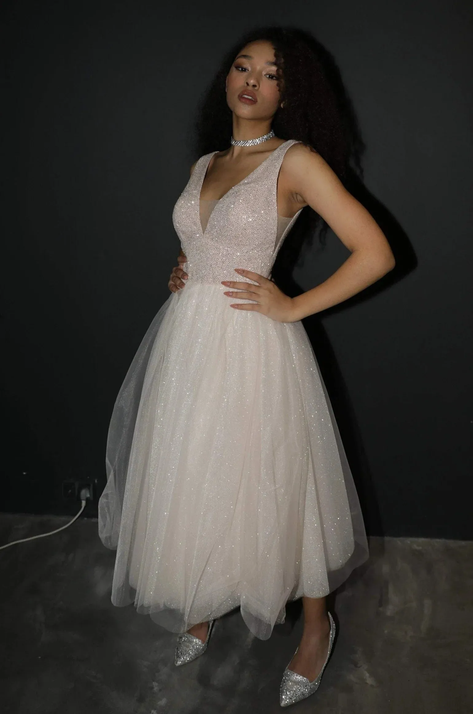 Glitter Midi Wedding Dress Satin Mermaid Princess Bridal Gown Bow Vestido De Novia Simple Court Train Dress - Image 6