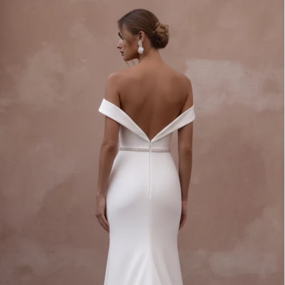 Backless Wedding Dress Elegant Open Back Bridal Gown - Image 5